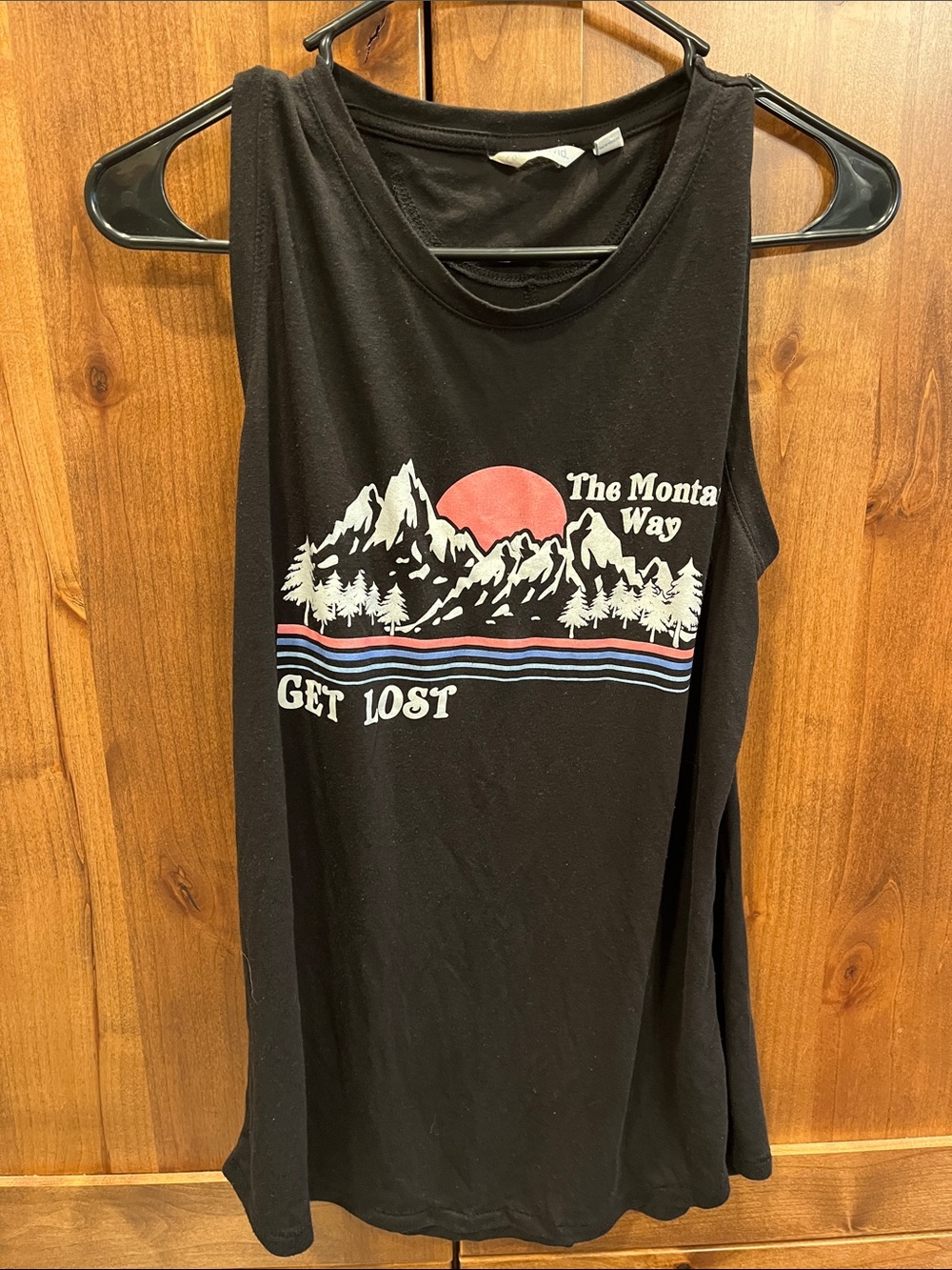 Black Graphic Mountain Tank Top - Get Lost